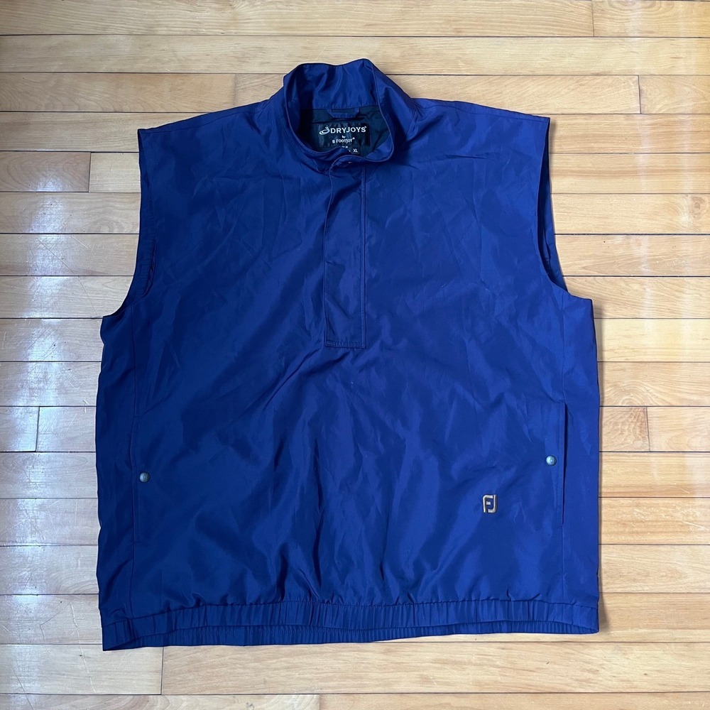 FootJoy DryJoys Mens XL Navy Blue Golf Vest Pullover Water Resistant Mock Neck